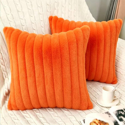 2 Pack 18x18 Pillow Cover Velvet Pillow Covers, Faux Fur Square Throw Pillow Covers for Living Room Decorations Throw Pillow Case, Throw Pillow Cover Cushion Cover for Home Sofa Bedroom Car, Pink