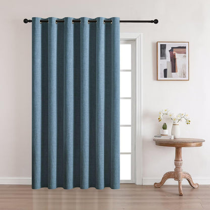 CUCRAF 100% Blackout Window Curtains 84 inches Long 2 Panels Set, Faux Linen Look Thermal Insulated Grommet Drapes, Room Darkening Curtain for Bedroom Living Room(W52 x L84 Inch, Light Khaki)
