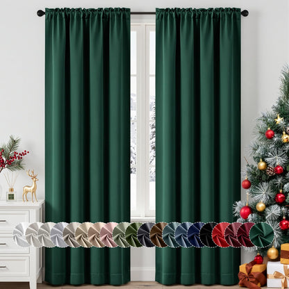 MIULEE Stone Blue Blackout Curtains for Bedroom Living Room 40"x63" 2 Panel
