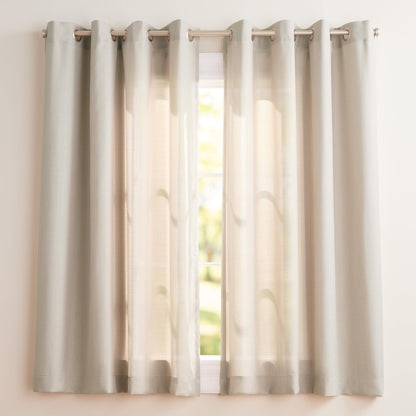 Exclusive Home Loha Linen Grommet Top Curtain Panel Pair, 84"x54", Winter White
