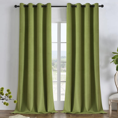 Joydeco Velvet Blackout Curtains 84 Inch Length 2 Panels, Black Out Curtains for Bedroom Living Room, Thermal Insulated Luxury Heavy Duty Drapes, Heat & Light Blocking, Back Tab&Rod Pocket,52"W x 84"L