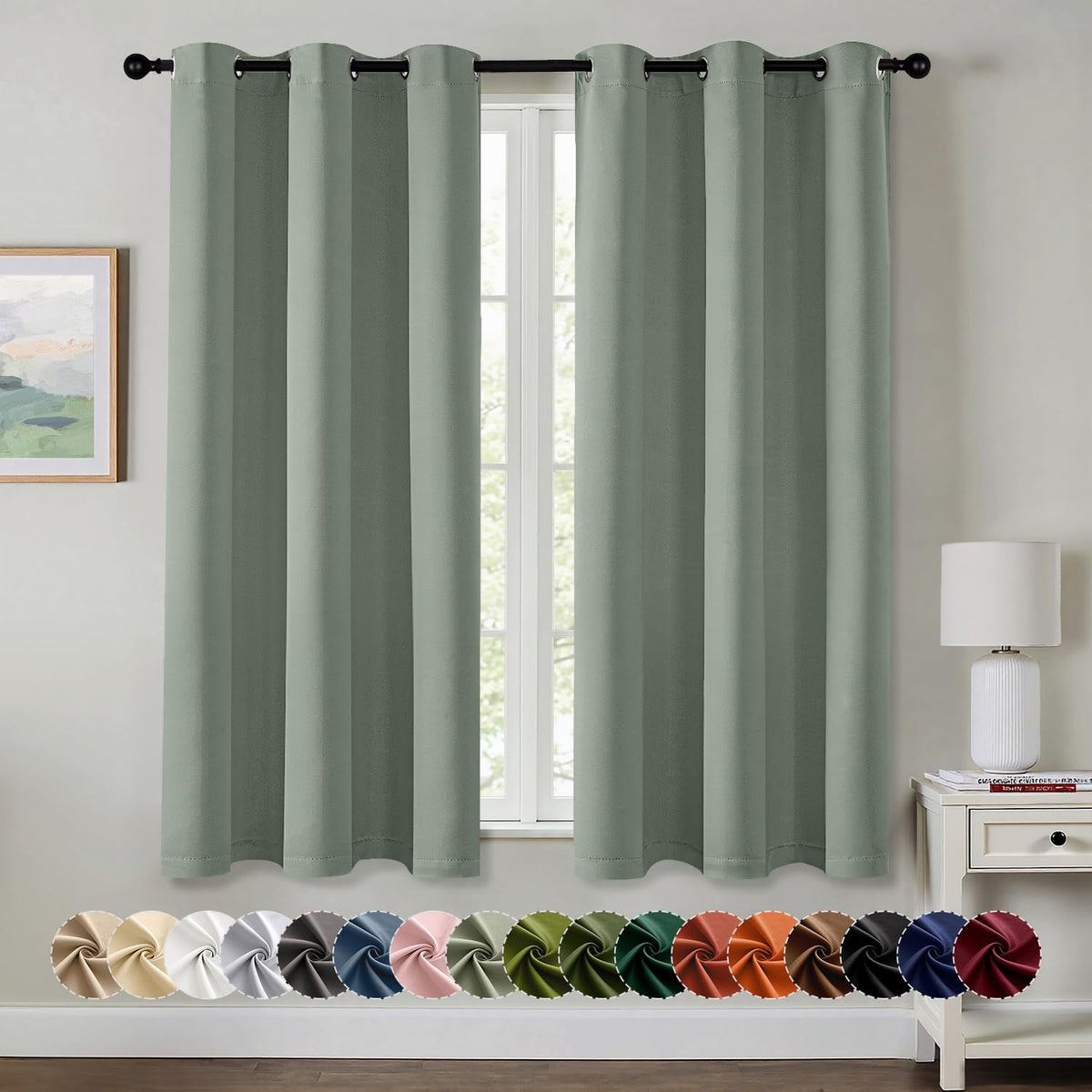 MIULEE Blackout Curtains for Bedroom 2 Panels 40 x 63 Inch Long Pink
