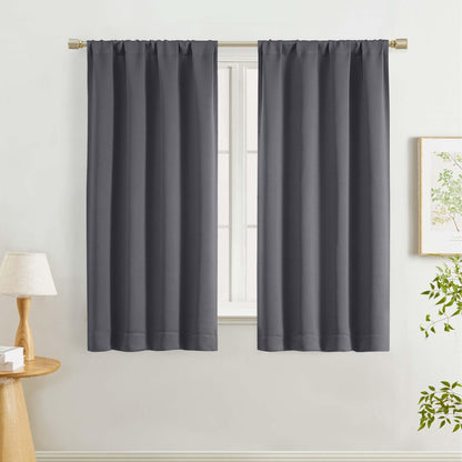 Lecloud Sage Green Room Darkening Curtains 54 Inch Length 2 Panels, Window Curtains for Bedroom, Energy Thermal Insulating Rod Pocket Curtain Drapes for Small Window, 40" W x 54" L