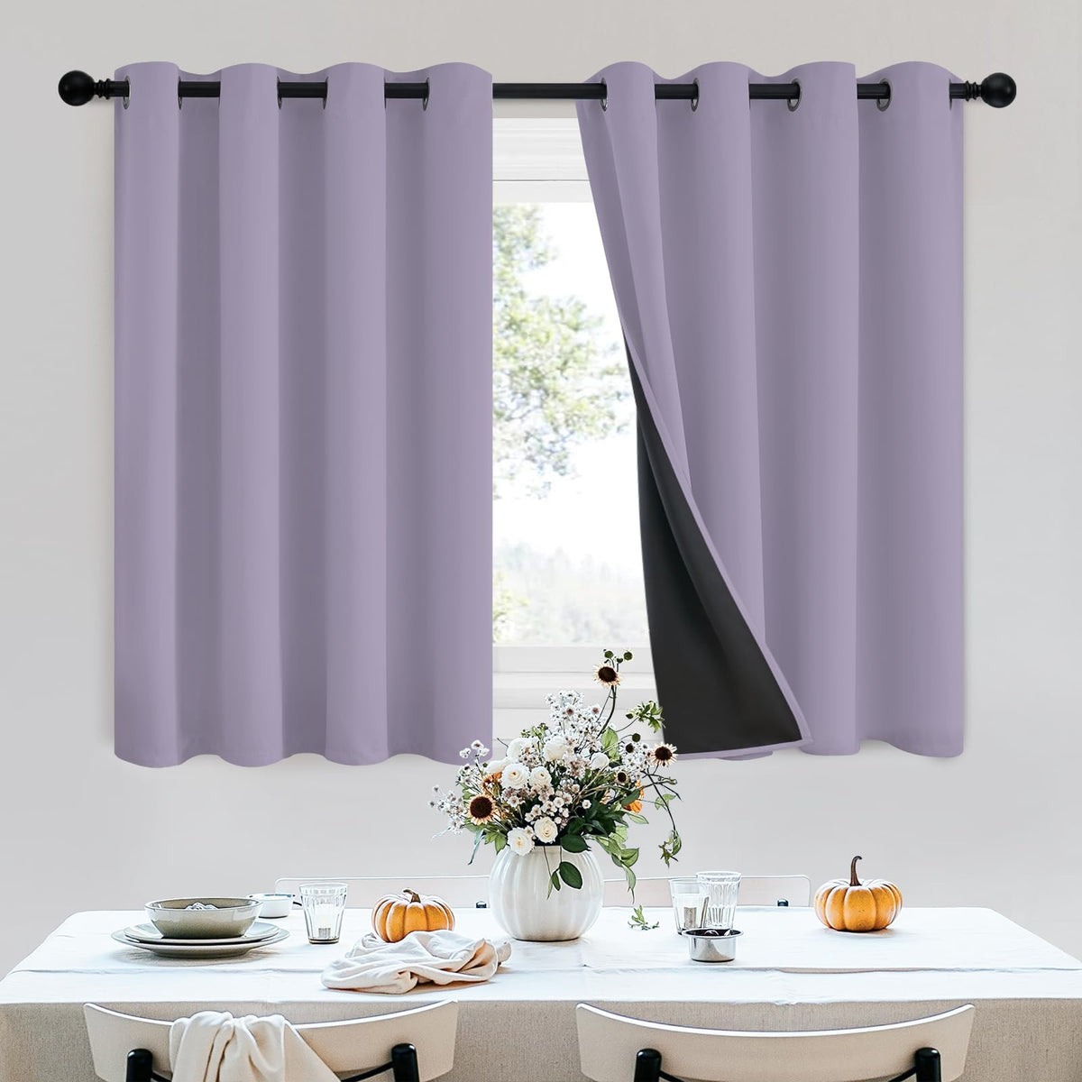 SimpleHome Cream 100% Blackout Curtains Room Darkening Living Room 84 Inch