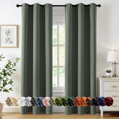 MIULEE Blackout Curtains for Bedroom 2 Panels 40 x 63 Inch Long Pink