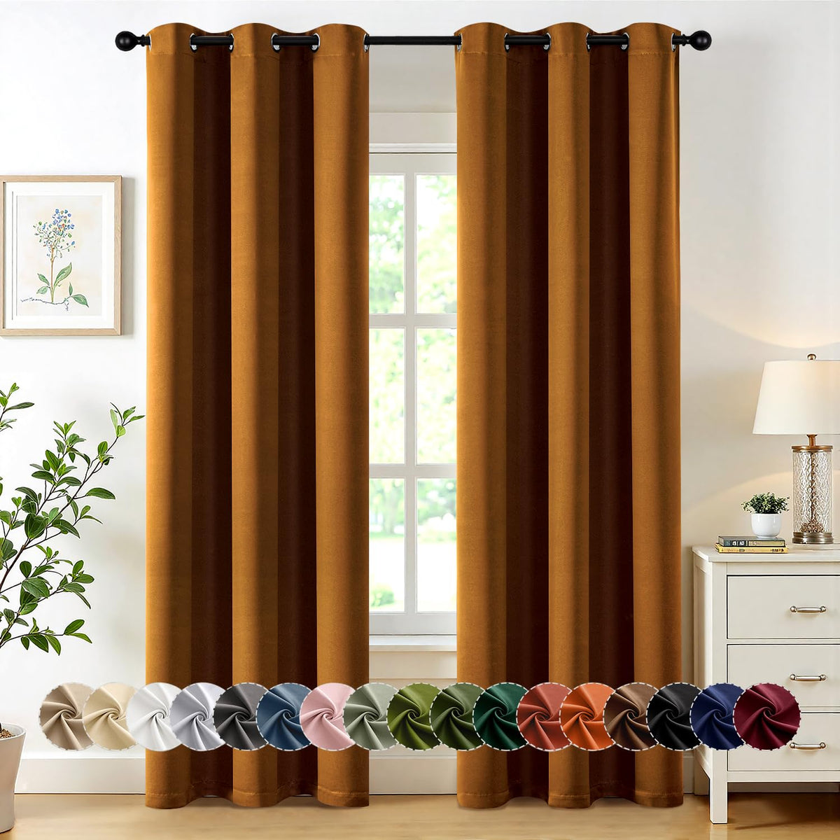 MIULEE Blackout Curtains for Bedroom 2 Panels 40 x 84 Inch Long Black