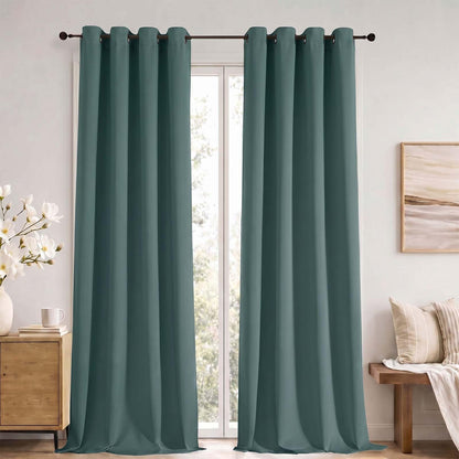 Simplebrand Sage Green Blackout Curtains 84 Inch Length 2 Panels Set for Bedroom/Living Room, Solid Room Darkening Thermal Insulated Grommet Energy Saving Window Treatment Drapes, Each 52" Wide