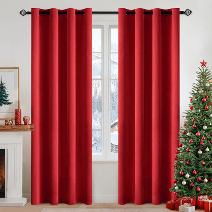 MIULEE Light Pink Blackout Bedroom Curtains Drapes 84 Inch Long 52"x84"