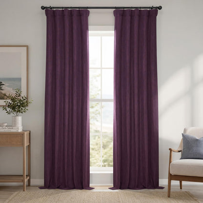 Faux Linen Curtains for Living Room (1 Panel) - 50W X 108L, Birch Taupe