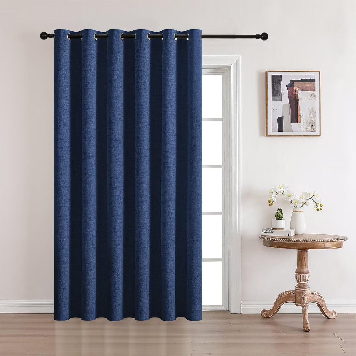 CUCRAF 100% Blackout Window Curtains 84 inches Long 2 Panels Set, Faux Linen Look Thermal Insulated Grommet Drapes, Room Darkening Curtain for Bedroom Living Room(W52 x L84 Inch, Light Khaki)