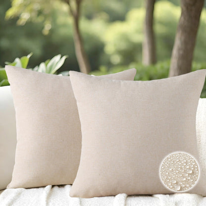 Outdoor Throw Pillows with Inserts, Waterproof Pillows for Outdoor Seating, Square Decorative Garden Cushion for Patio Furniture, Bed, Couch, Sofa(Black, 18" x 18" (Pack of 2))