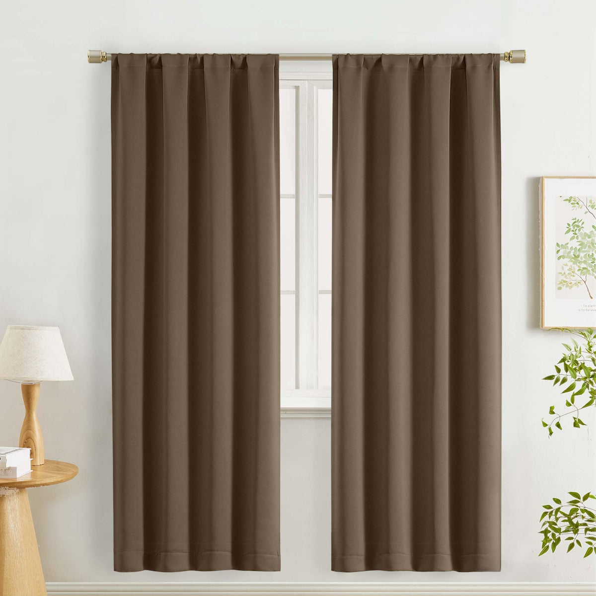Lecloud Sage Green Room Darkening Curtains 54 Inch Length 2 Panels, Window Curtains for Bedroom, Energy Thermal Insulating Rod Pocket Curtain Drapes for Small Window, 40" W x 54" L