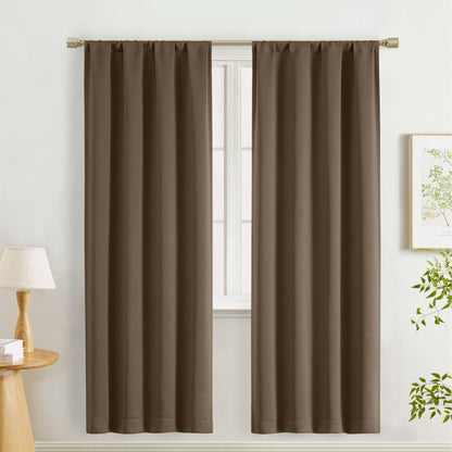 Lecloud Sage Green Room Darkening Curtains 54 Inch Length 2 Panels, Window Curtains for Bedroom, Energy Thermal Insulating Rod Pocket Curtain Drapes for Small Window, 40" W x 54" L
