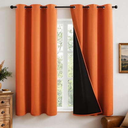 MIULEE Cream 100% Blackout Curtains for Bedroom 40x63 Inch Long