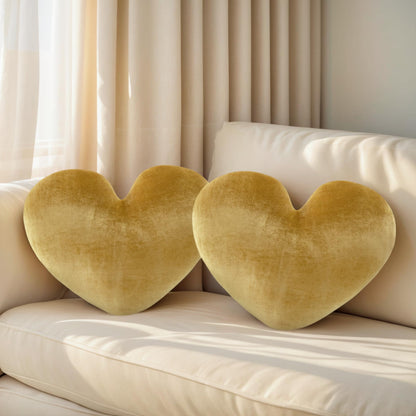 16 Inch White Heart Pillow Cute Fluffy Decorative Throw Pillows for Bed