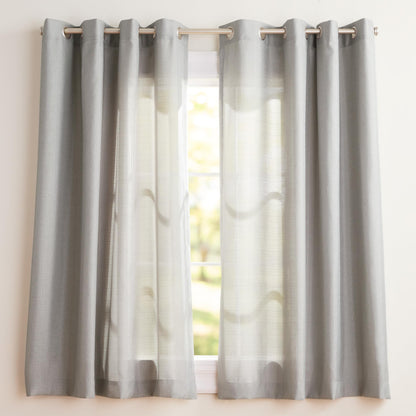 Exclusive Home Loha Linen Grommet Top Curtain Panel Pair, 84"x54", Winter White