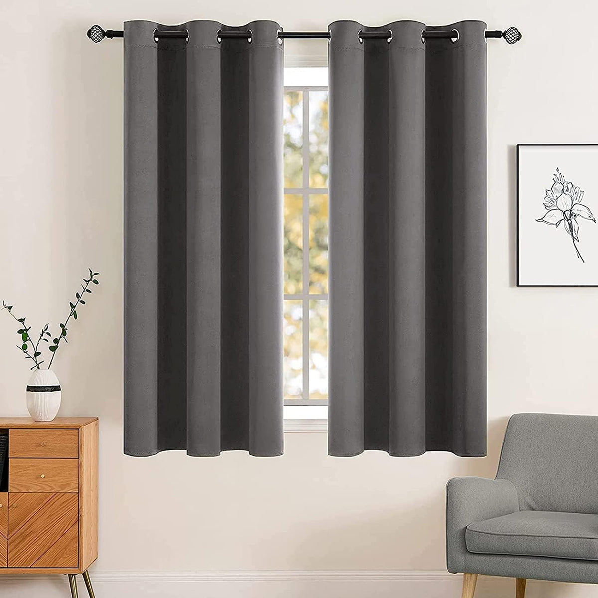 MIULEE Light Pink Blackout Bedroom Curtains Drapes 84 Inch Long 52"x84"
