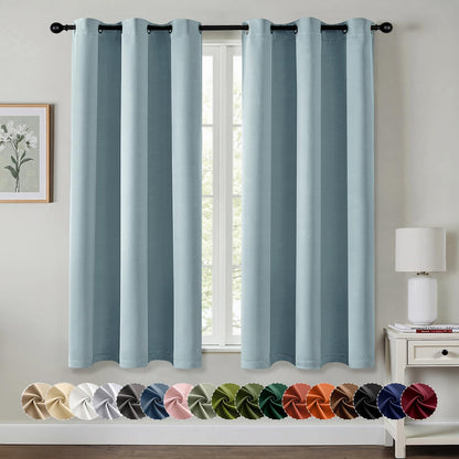 MIULEE Blackout Curtains for Bedroom 2 Panels 40 x 84 Inch Long Black