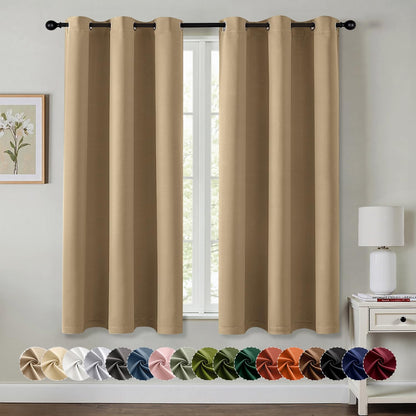 MIULEE Blackout Curtains for Bedroom 2 Panels 40 x 63 Inch Long Black
