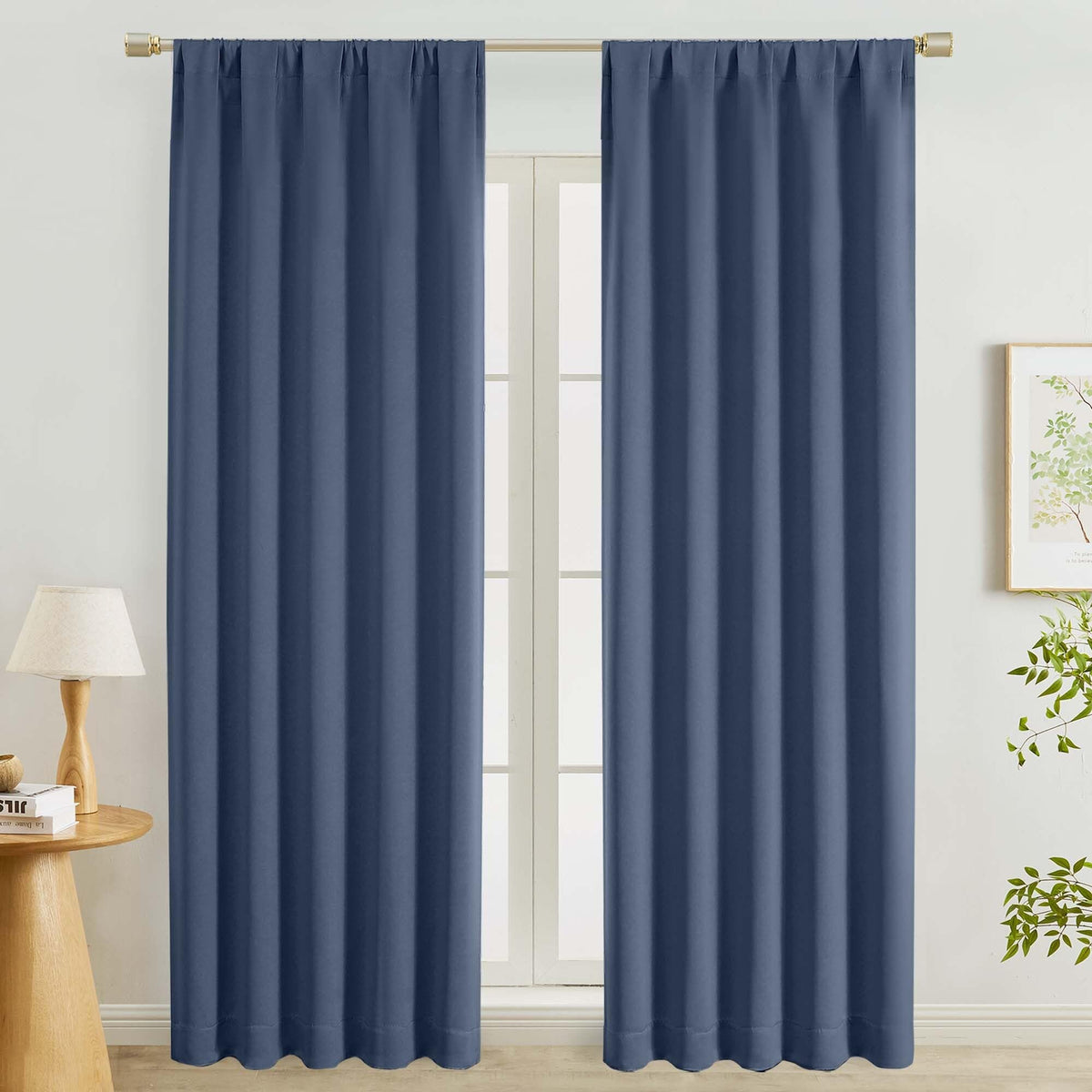 Lecloud Sage Green Room Darkening Curtains 54 Inch Length 2 Panels, Window Curtains for Bedroom, Energy Thermal Insulating Rod Pocket Curtain Drapes for Small Window, 40" W x 54" L