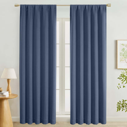 Lecloud Sage Green Room Darkening Curtains 54 Inch Length 2 Panels, Window Curtains for Bedroom, Energy Thermal Insulating Rod Pocket Curtain Drapes for Small Window, 40" W x 54" L