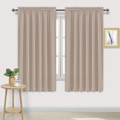 DWCN Blackout Curtains for Bedroom Living Room 42 x 63 Inch Long Black