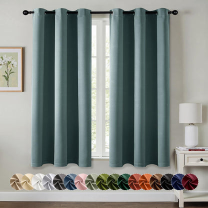 MIULEE Blackout Curtains for Bedroom 2 Panels 40 x 63 Inch Long Dark Grey