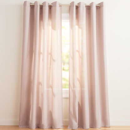 Exclusive Home Loha Linen Grommet Top Curtain Panel Pair, 84"x54", Winter White