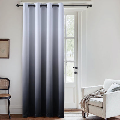 SimpleHome Ombre Black to Grey White Curtains for Living Room 52Wx84L