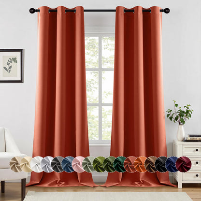 MIULEE Blackout Curtains for Bedroom 2 Panels 40 x 63 Inch Long Pink