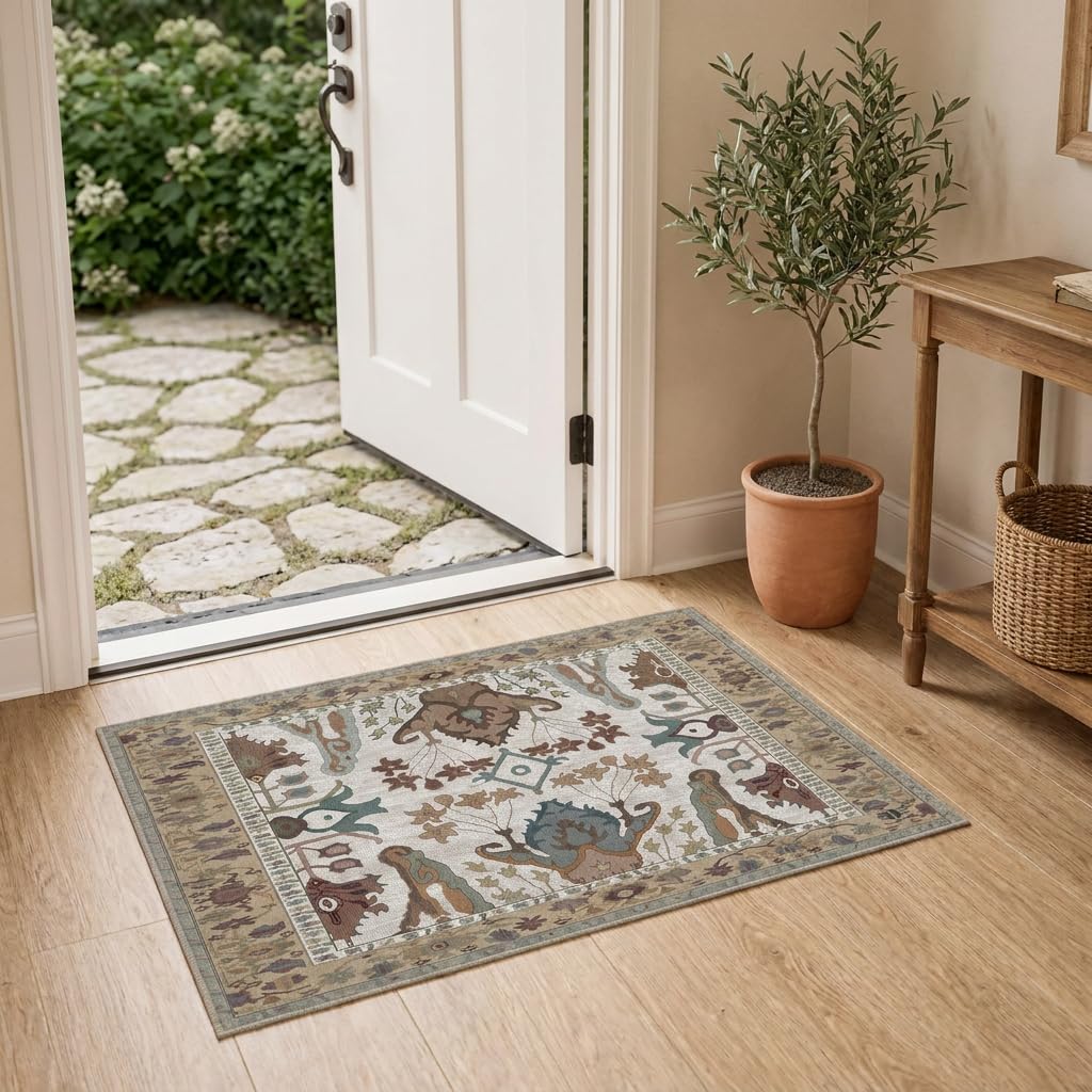 8x10 Rugs for Living Room Washable Green Area Rug Rugs for Bedroom