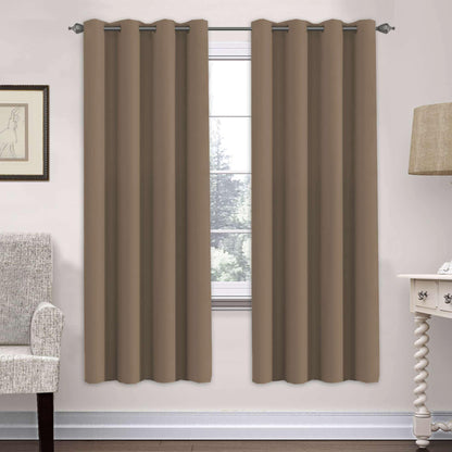 H.VERSAILTEX Blackout Curtains for Bedroom Thermal Insulated Room Darkening Living Room Curtains 63 Inch Long Grommet Privacy Protection Window Curtain Panels/Drapes for Nursery,2 Panels,Ivory/Cream