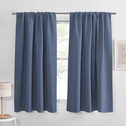 PONY DANCE Black Out Curtains 72 inch Long, Black, 2 Panels