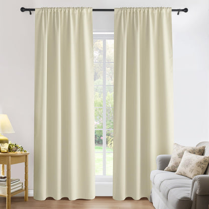 PONY DANCE Black Out Curtains 72 inch Long, Black, 2 Panels