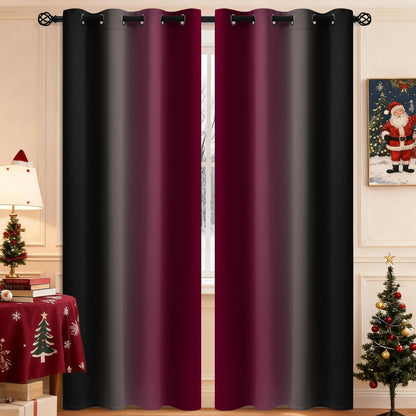 COSVIYA Grommet Room Darkening Ombre Purple Curtains W52xL63 inch