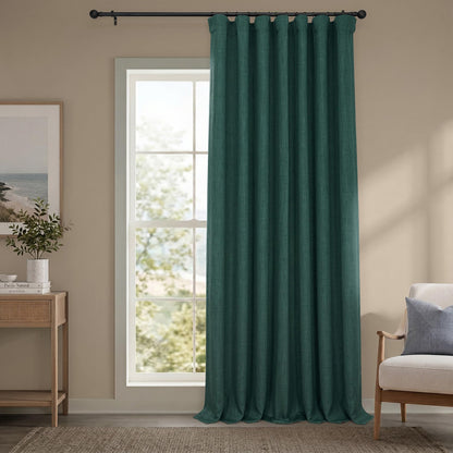 Faux Linen Curtains for Living Room (1 Panel) - 50W X 108L, Birch Taupe