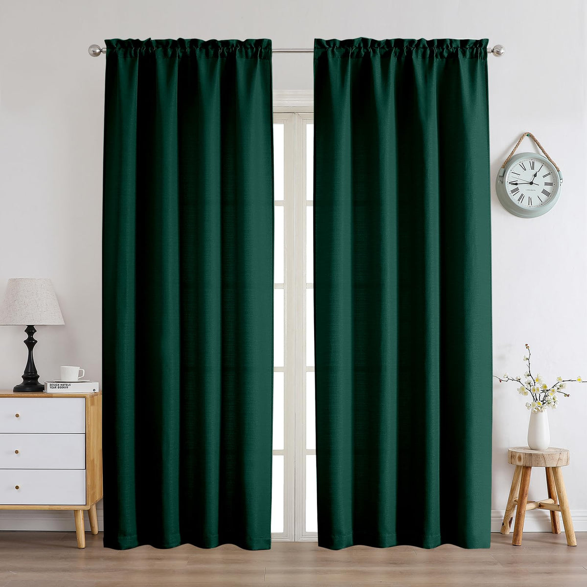 Chyhomenyc White Curtains 84 Inch Length 2 Panels 40Wx84L inches