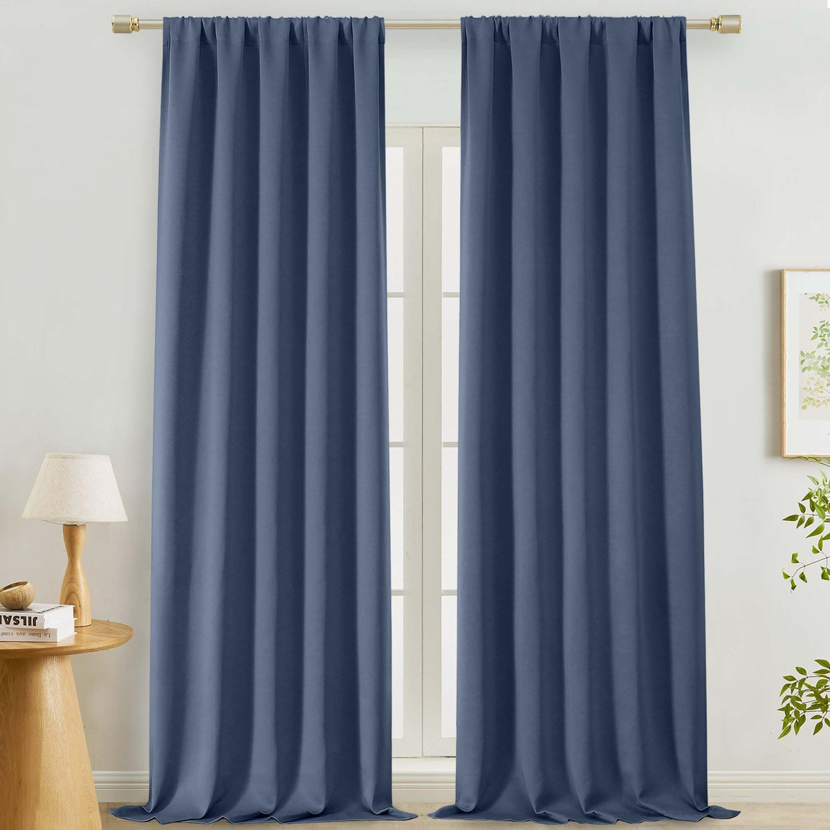 Lecloud Sage Green Room Darkening Curtains 54 Inch Length 2 Panels, Window Curtains for Bedroom, Energy Thermal Insulating Rod Pocket Curtain Drapes for Small Window, 40" W x 54" L