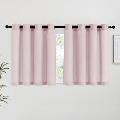 NICETOWN Natural Linen Curtains 84 inch Long 2 Panels Set, Grommet Top Thick Linen Burlap Semi Sheer Vertical Drapes Privacy Assured with Light Filtering for Bedroom/Living Room, W55 x L84