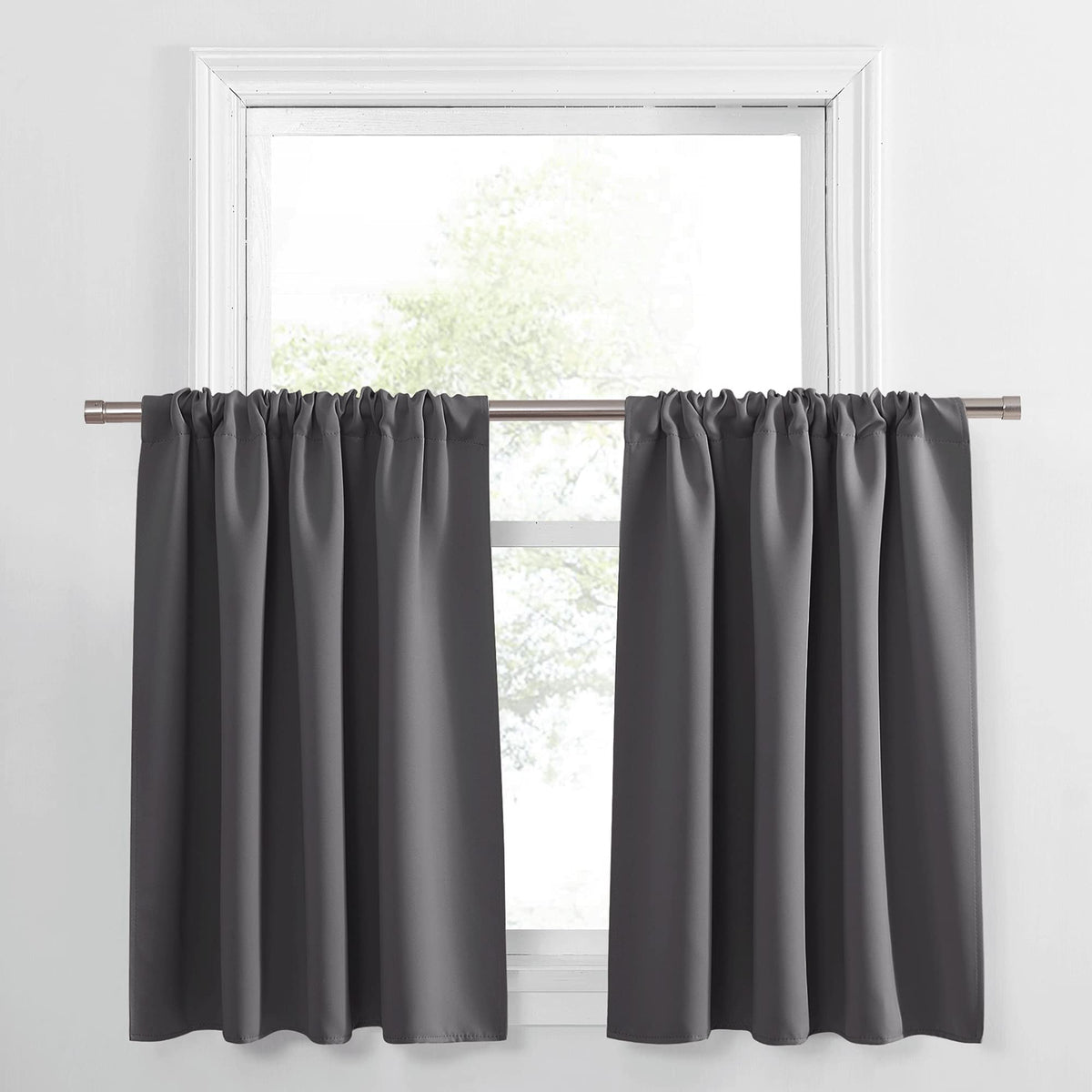 PONY DANCE Black Out Curtains 72 inch Long, Black, 2 Panels