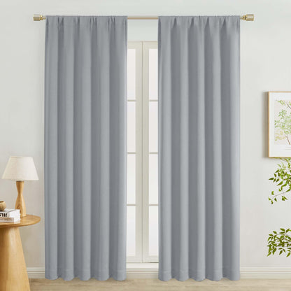 Lecloud Sage Green Room Darkening Curtains 54 Inch Length 2 Panels, Window Curtains for Bedroom, Energy Thermal Insulating Rod Pocket Curtain Drapes for Small Window, 40" W x 54" L