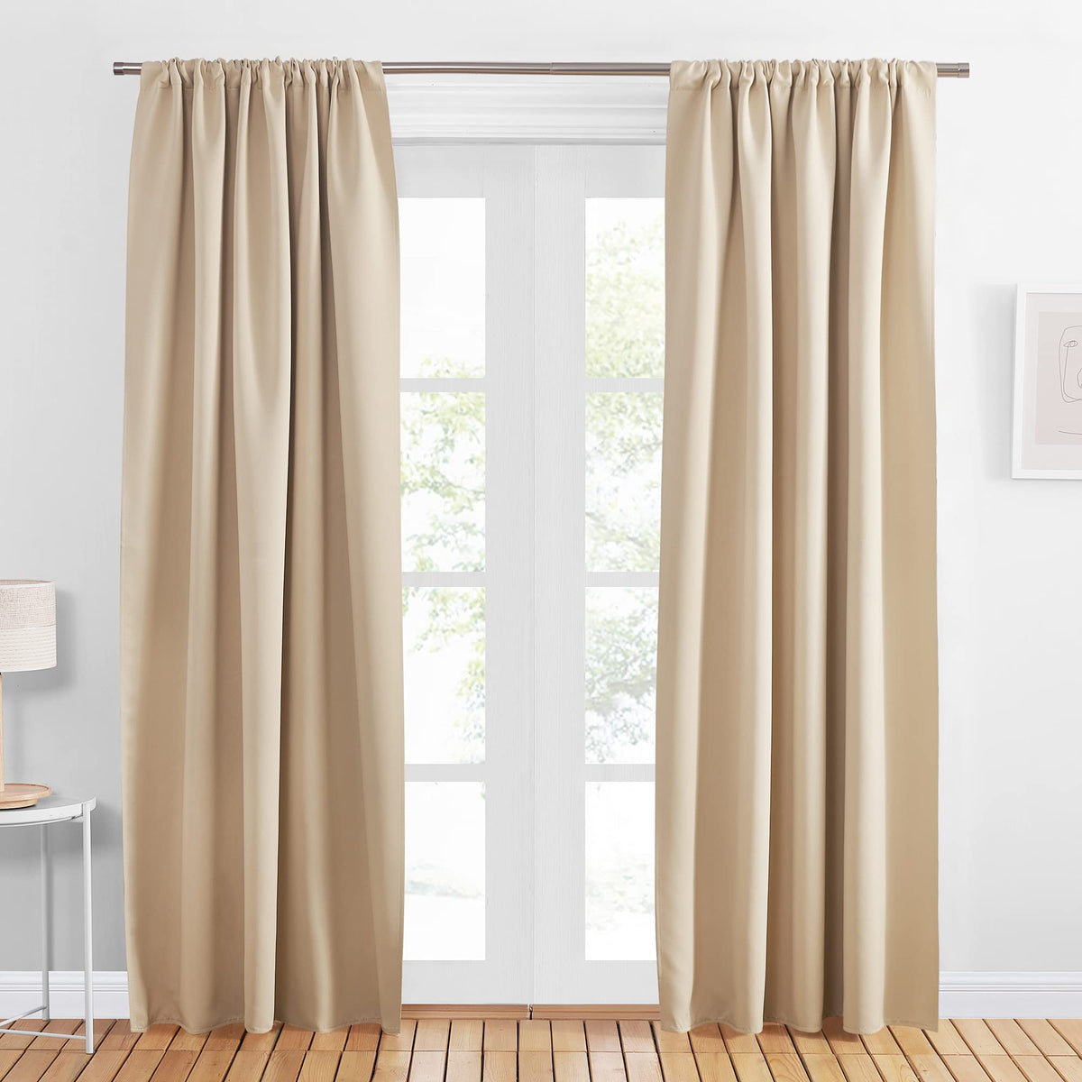 PONY DANCE Black Out Curtains 72 inch Long, Black, 2 Panels