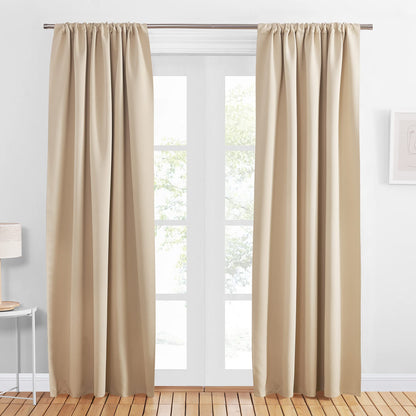 PONY DANCE Black Out Curtains 72 inch Long, Black, 2 Panels