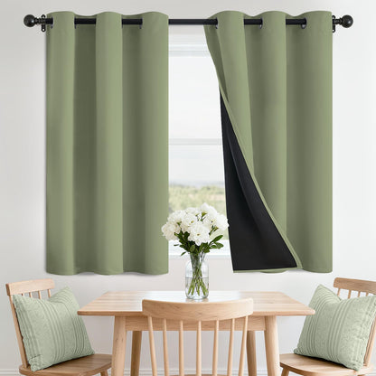 SimpleHome Cream 100% Blackout Curtains Room Darkening Living Room 84 Inch