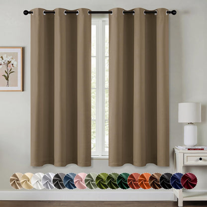 MIULEE Blackout Curtains for Bedroom 2 Panels 40 x 63 Inch Long Black