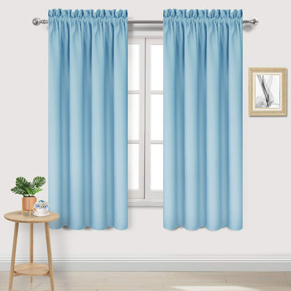 DWCN Blackout Curtains for Bedroom Living Room 42 x 63 Inch Long Black