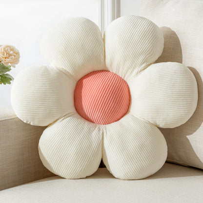 Flower Pillow,15.75" Daisy Pillow White Decorative Pillows