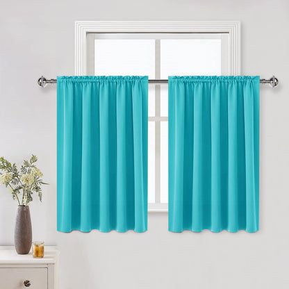 DWCN Blackout Curtains for Bedroom Living Room 42 x 63 Inch Long Black