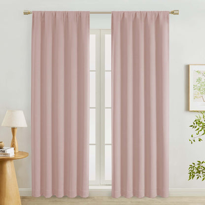 Lecloud Sage Green Room Darkening Curtains 54 Inch Length 2 Panels, Window Curtains for Bedroom, Energy Thermal Insulating Rod Pocket Curtain Drapes for Small Window, 40" W x 54" L