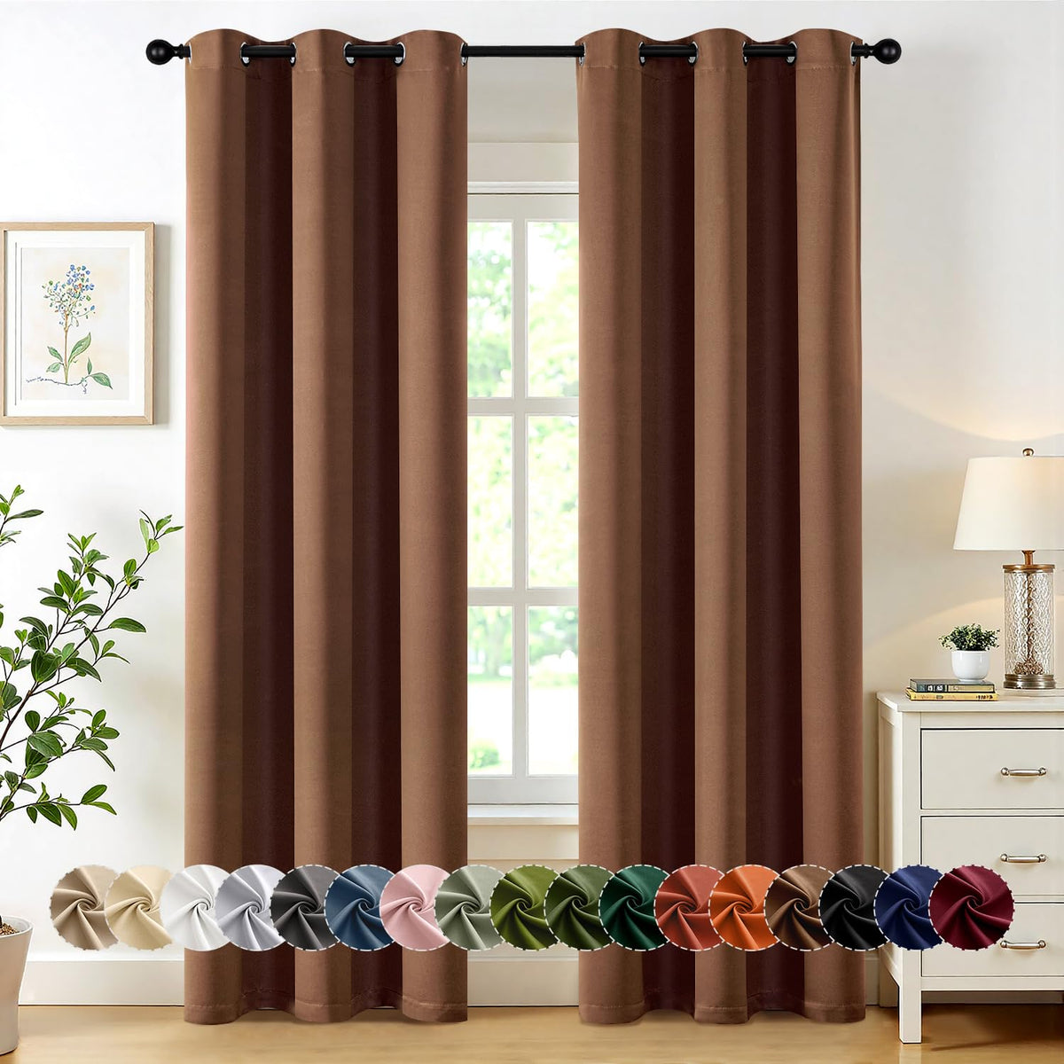 MIULEE Blackout Curtains for Bedroom 2 Panels 40 x 63 Inch Long Pink